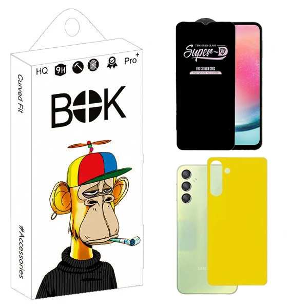 محافظ صفحه نمایش بوک مدل SuperD Touch مناسب برای گوشی موبایل سامسونگ galaxy A24 به همراه محافظ پشت گوشی