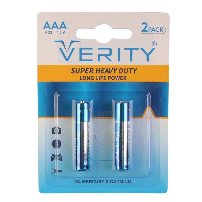 باتری نیم قلمی وریتی مدل Super Heavy Duty Long Life Power بسته دو عددی