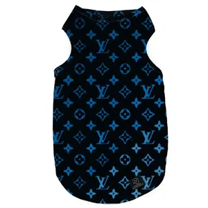 لباس سگ و گربه 27 طرح Louis Vuitton Background Navy کد MH383 سایز M