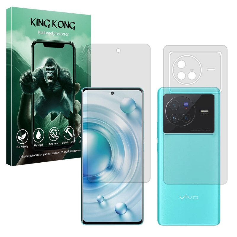 محافظ صفحه نمایش مات کینگ کونگ مدل Tough مناسب برای گوشی موبایل ویوو X80 به همراه محافظ پشت گوشی
