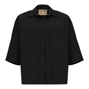 شومیز آستین بلند یقه برگردان زنانه السانا مدل سارال کد 224101 رنگ مشکی