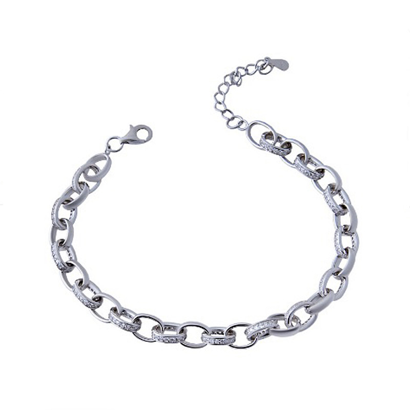 دستبند نقره زنانه مدل زنجیری کد D_007