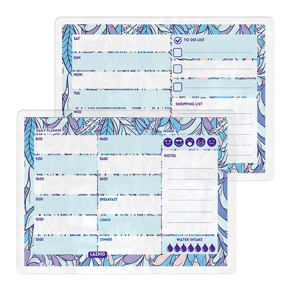 تخته وایت برد لاژید مدل پلنر برنامه ریزی کد PL06 سایز 20*30 سانتی متر مجموعه 2 عددی