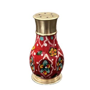 نمکدان برنجی مدل نقاشی گل