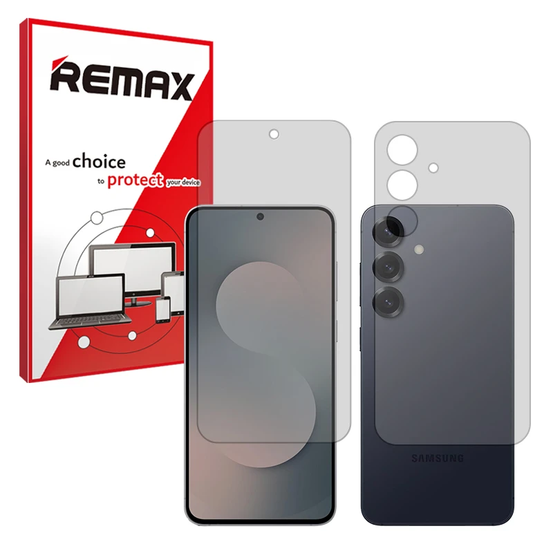 محافظ صفحه نمایش مات ریمکس مدل Resistant مناسب برای گوشی موبایل سامسونگ Galaxy S25 FE به همراه محافظ پشت گوشی