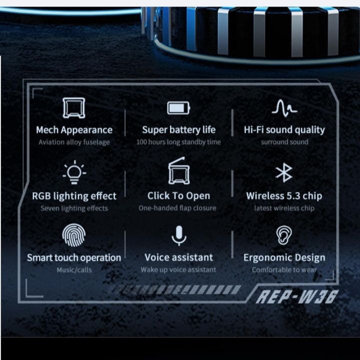 هدفون بلوتوثی مخصوص بازی رسی مدل REP-W36 -  - 10