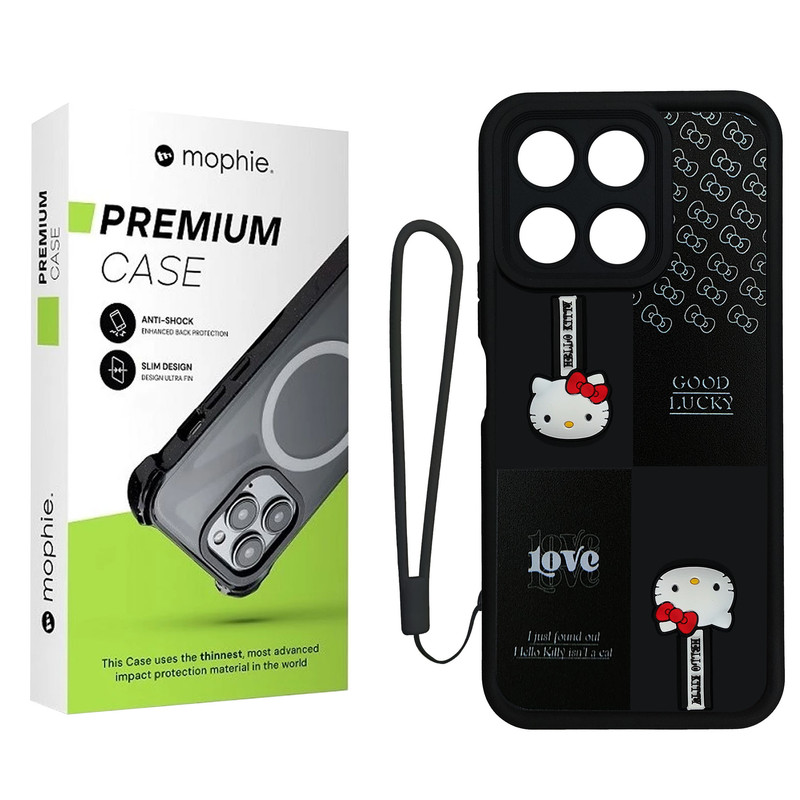 کاور موفی مدل Silicone Puffer Hello Kitty Strap مناسب برای گوشی موبایل شیائومی  Poco X6 Pro به همراه بند