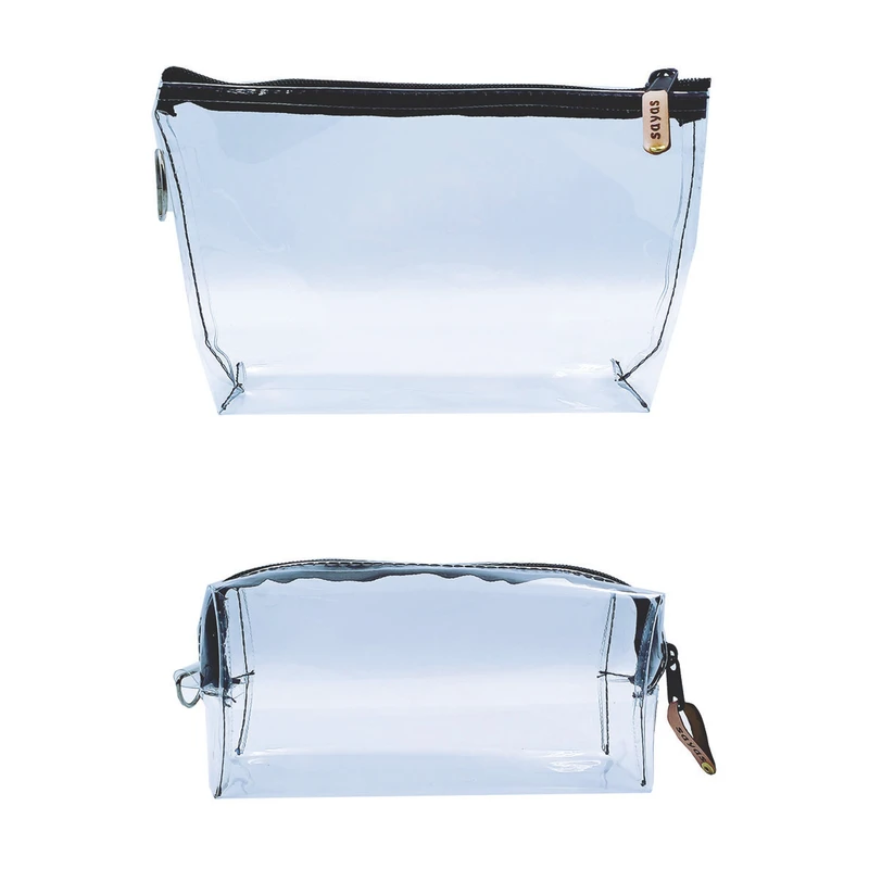 کیف لوازم آرایش زنانه مدل  شفاف sayas GM12 مجموعه 2 عددی