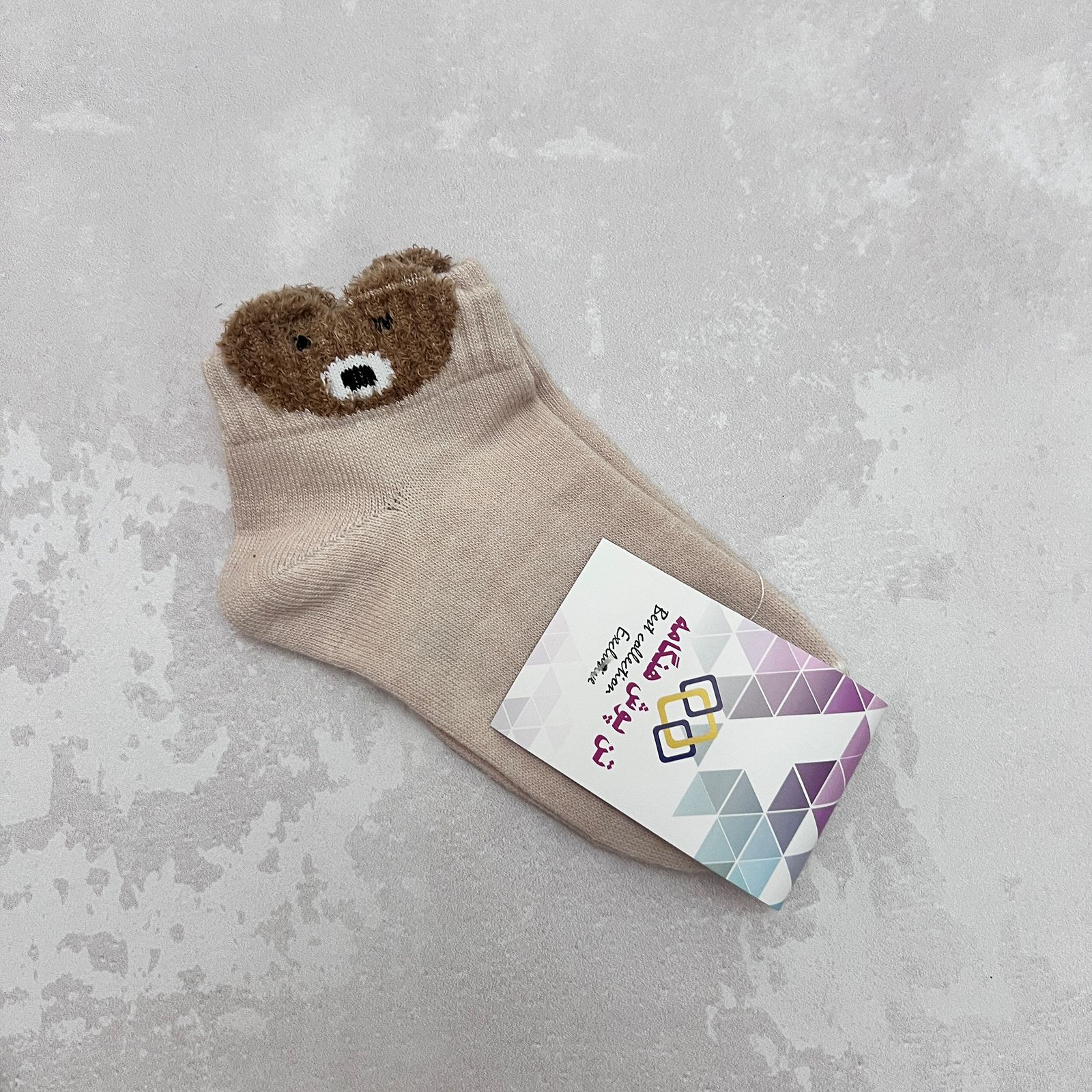 جوراب دخترانه تن پوش هنگامه مدل بوکله خرس گوش دار بسته 2 عددی -  - 3