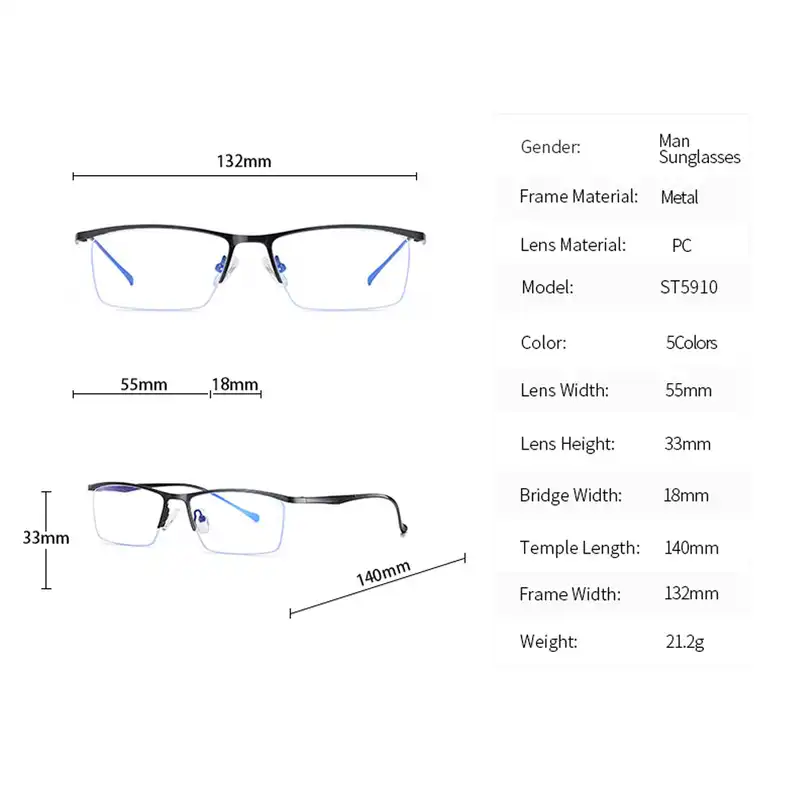 فریم عینک طبی مدل مستطیلی کد 5910M