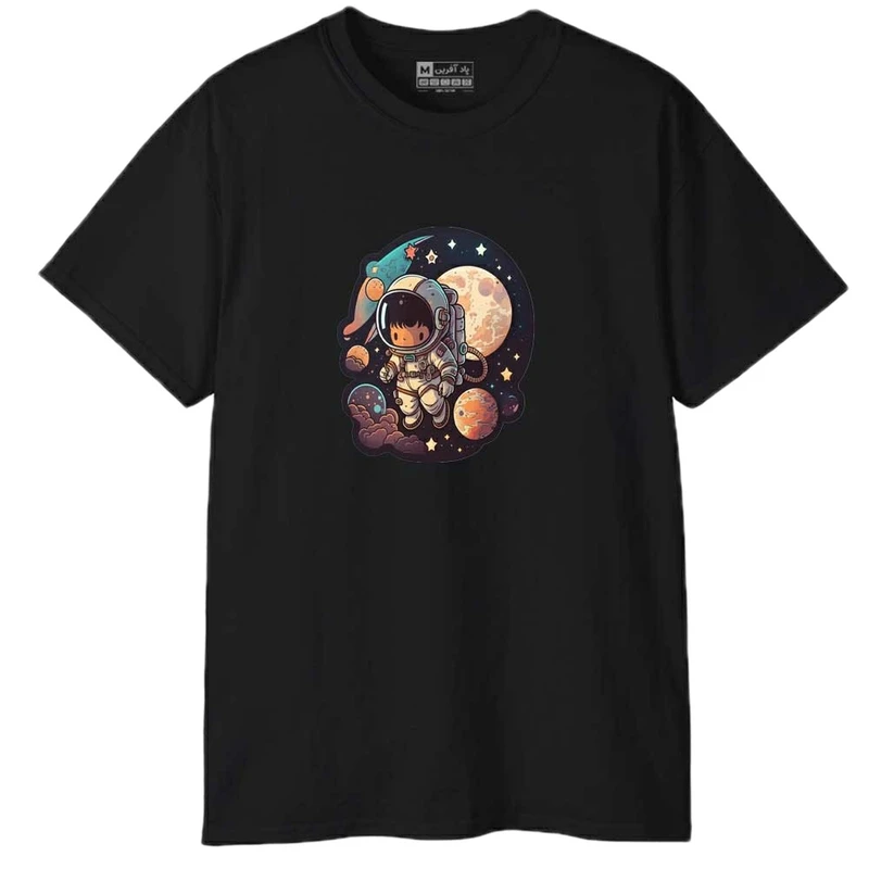 تی شرت آستین کوتاه مردانه پاد آفرین مدل اسپرت طرح کهکشانی کد 0639