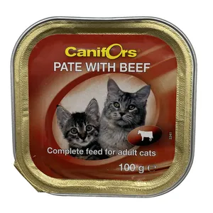 غذای کنسرو گربه کانی فورس مدل pate Beef وزن 100 گرم