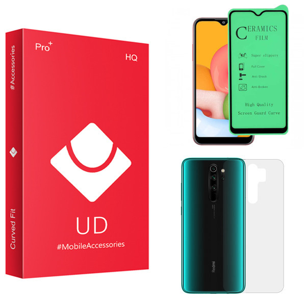 محافظ صفحه نمایش سرامیکی یو دی مدل HQ مناسب برای گوشی موبایل شیائومی Redmi Note 8 Pro به همراه محافظ پشت گوشی