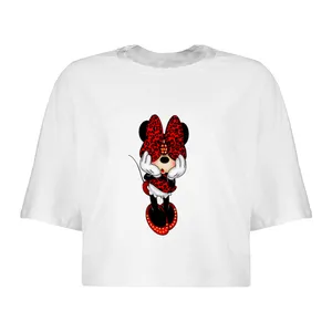 کراپ‌تاپ آستین کوتاه زنانه مدل میکی موس کد L92 S