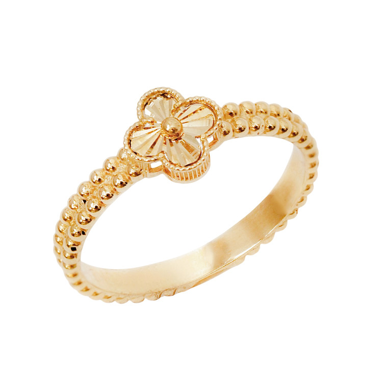 انگشتر طلا 18 عیار زنانه با طرح ونکلیف آرپلز گالری رحمانی مدل 077 سایز 55