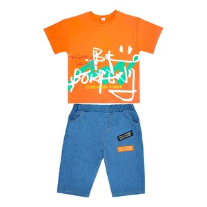 ست تی شرت آستین کوتاه و شلوارک پسرانه مدل b011