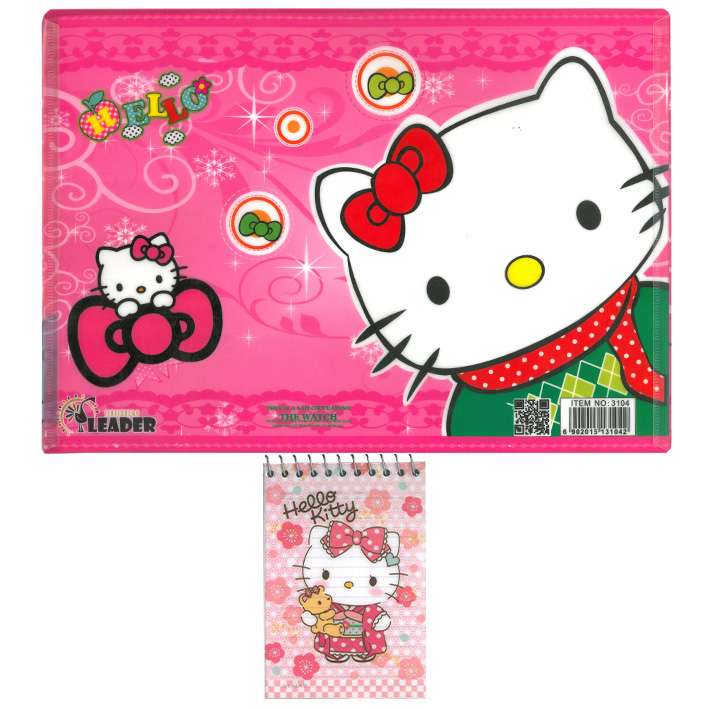 پوشه دکمه دار طرح کیتی کد 59 به همراه دفتر یادداشت