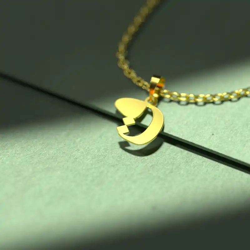 گردنبند طلا 18 عیار زنانه مدوپد مدل حرف ق کد I3-1-1612