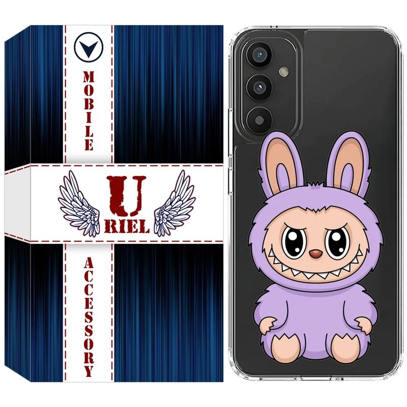 کاور یوریل مدل Clear کد 130 طرح لبوبو Labubu مناسب برای گوشی موبایل سامسونگ Galaxy S24 FE