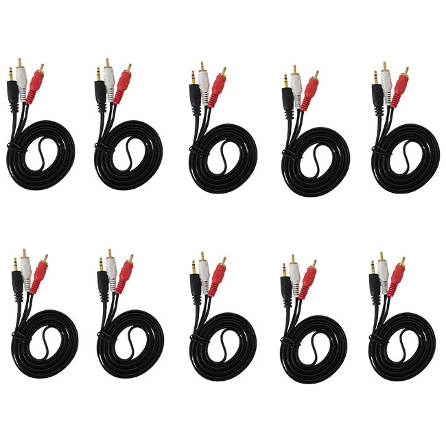 کابل 1 به 2 RCA ام دبلیو نت مدل 100 طول 1.5 متر بسته 10 عددی