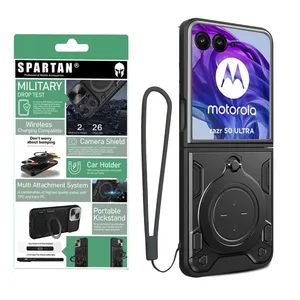 کاور اسپارتان مدل Magnet Ring Strap مناسب برای گوشی موبایل موتورولا RAZR 40 Ultra به همراه بند آویز