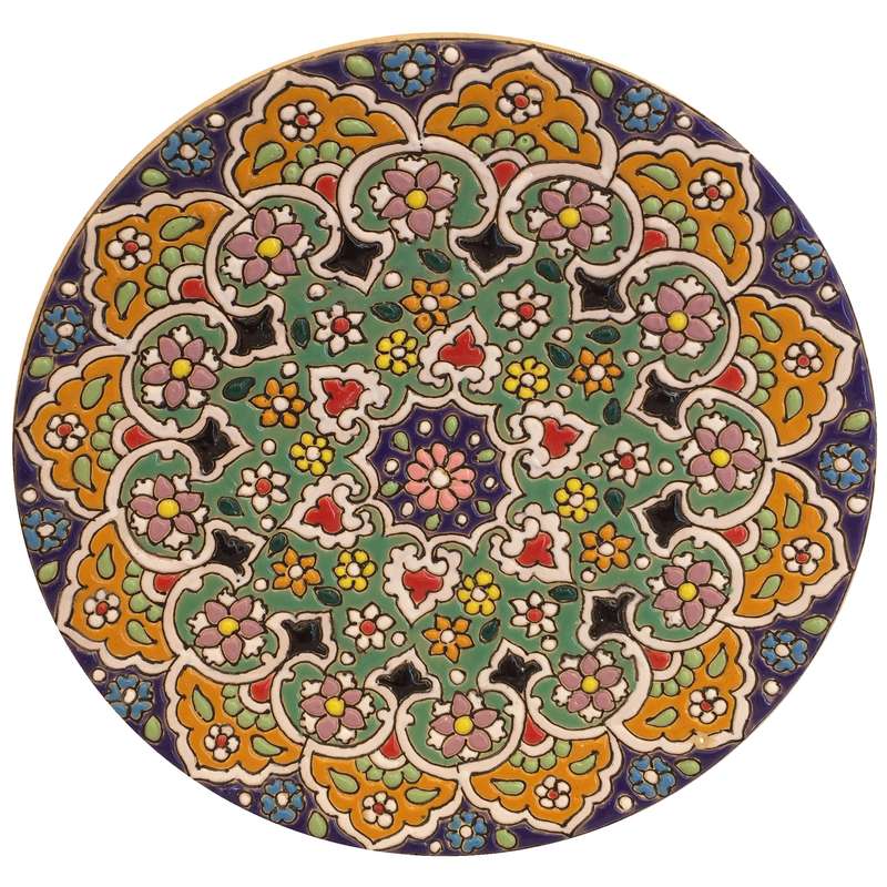 بشقاب میناکاری سفالی زمانیان کد ZMN15058