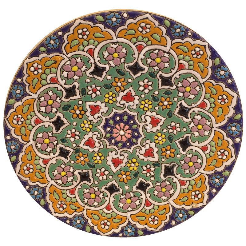 بشقاب میناکاری سفالی زمانیان کد ZMN15058