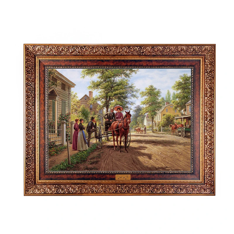 تابلو فرش ماشینی نقش نگار رضوی طرح بدرقه کد 893C