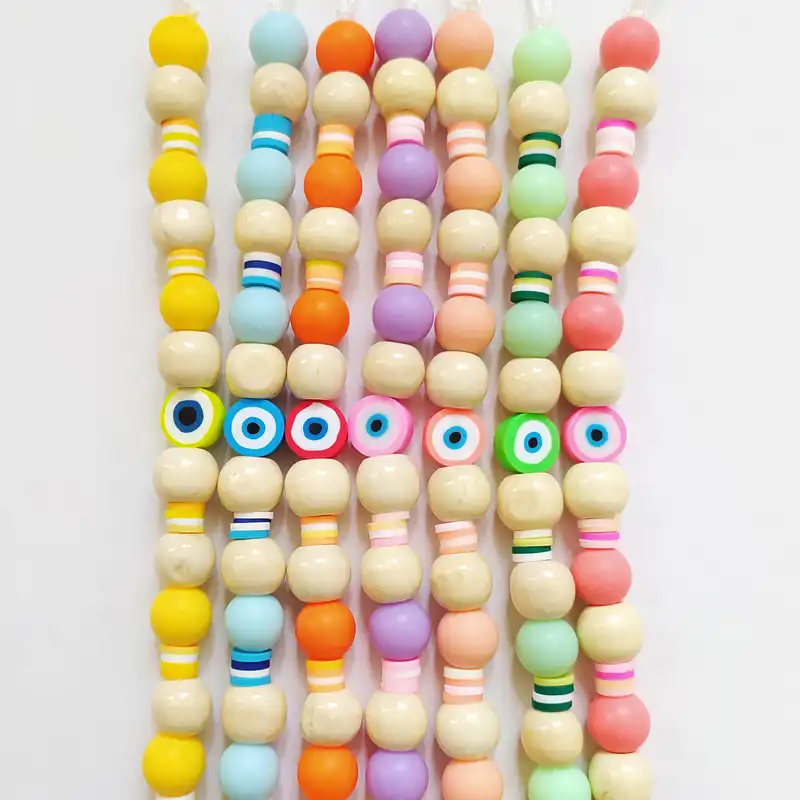 زنجیر پستانک مدل مهره آبنباتی و چشم نظر