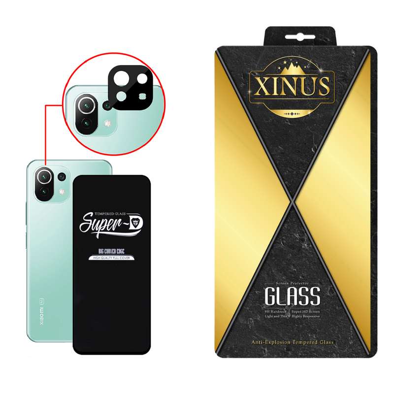 محافظ لنز دوربین ژینوس مدل 2SFA مناسب برای گوشی موبایل شیائومی Mi 11 Lite 5G به همراه محافظ صفحه نمایش