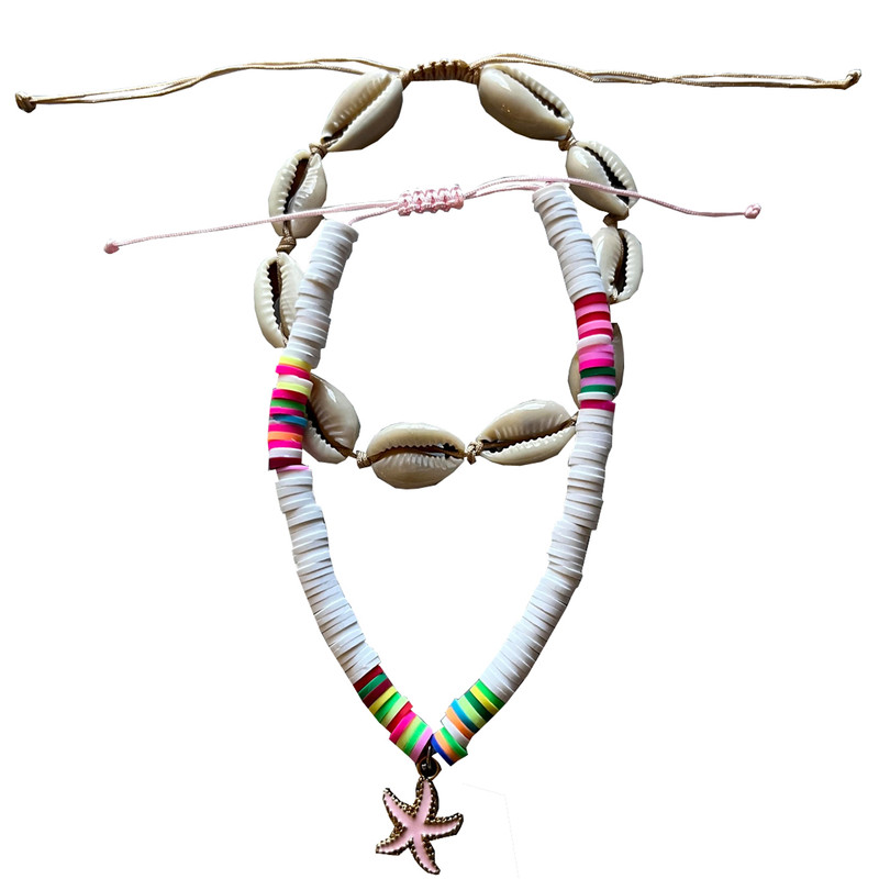 دستبند زنانه مدل فیمو و گوش ماهی بسته 2 عددی