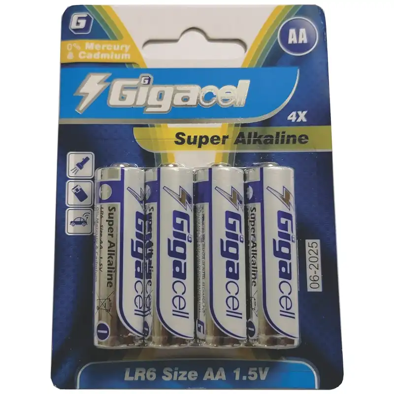 باتری قلمی و نیم قلمی گیگاسل مدل سوپر آلکالاین بسته 16 عددی