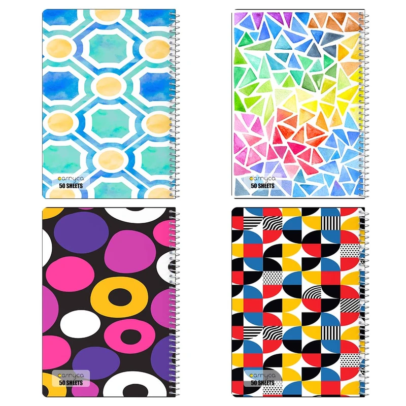 دفتر نقاشي 50 برگ کارنيکا طرح پترن هندسی Geo Pattern کد 50383 مجموعه 4 عددی