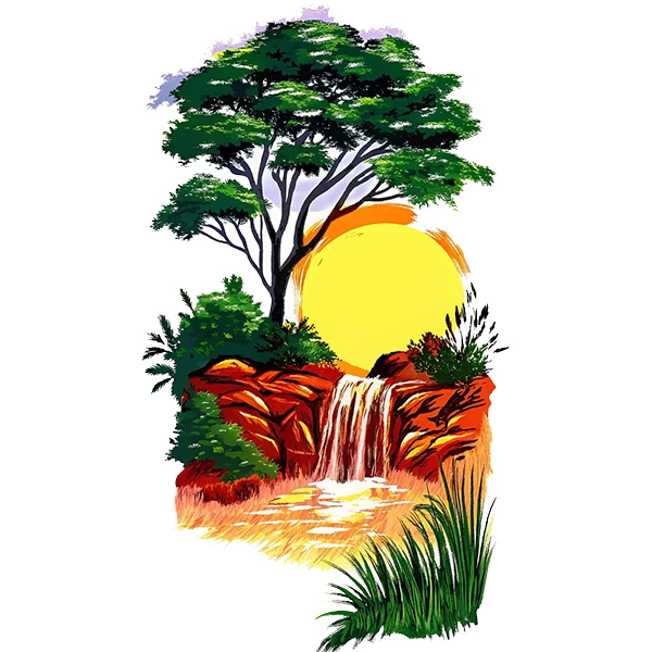   استیکر پارچه و لباس پاد آفرین طرح منظره کد 4351