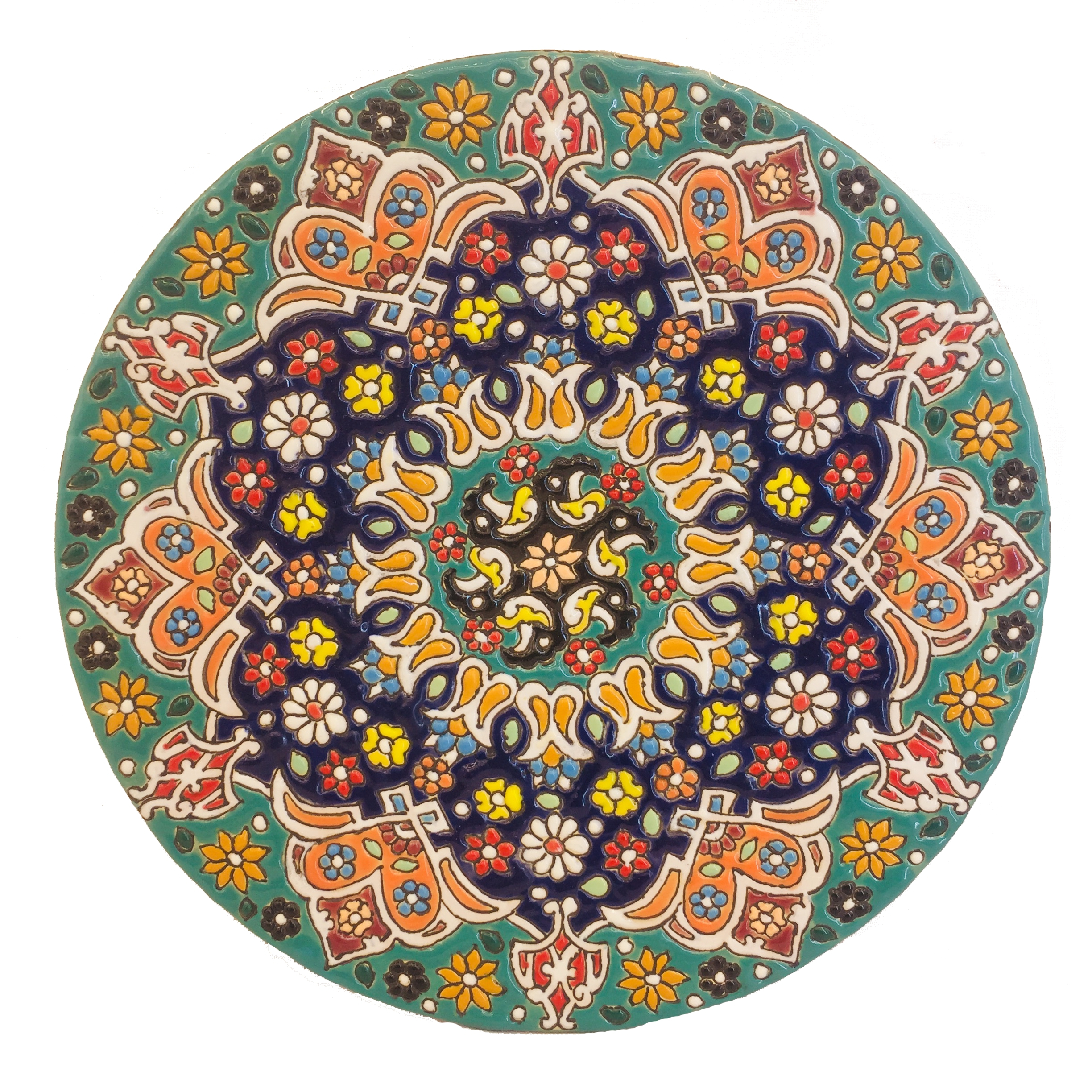 بشقاب میناکاری سفالی زمانیان کد ZMN20003
