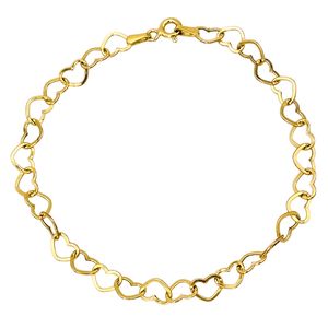 دستبند زنجیری طلا 18 عیار زنانه گالری رحمانی مدل قلبی