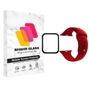 بند شهر گلس مدل PM-BAND2 مناسب برای اپل واچ 44 میلی متری به همراه محافظ صفحه نمایش