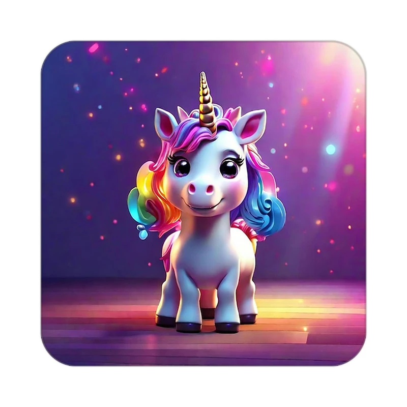 زیر لیوانی کاکتی طرح اسب تک شاخ و یونیکورن مدل mp30802