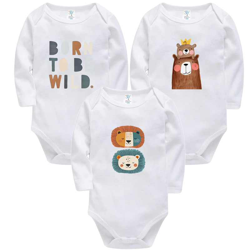 بادی آستین بلند نوزادی نیل کوک مدل Be Wild LSL مجموعه 3 عددی