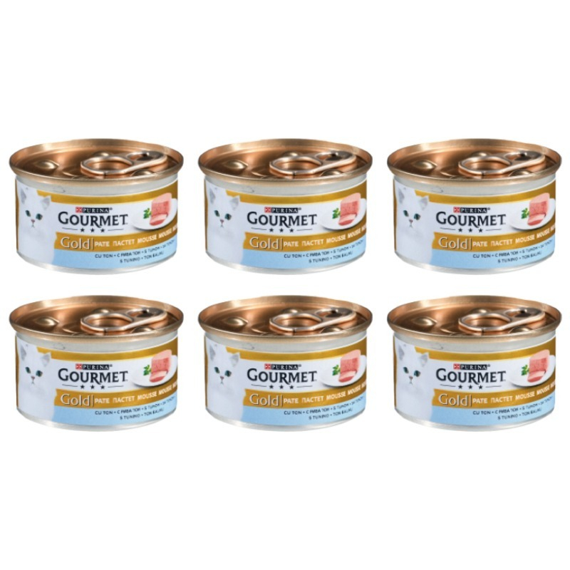 کنسرو غذای گربه بالغ گورمت مدل Gourmet Gold Tuna طعم ماهی تن بسته 6 عددی