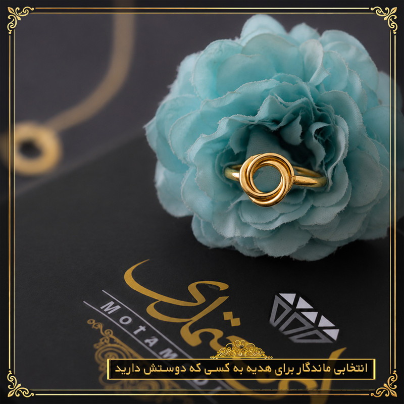 انگشتر طلا 18 عیار زنانه طلای معتمدی مدل گل رز - 10