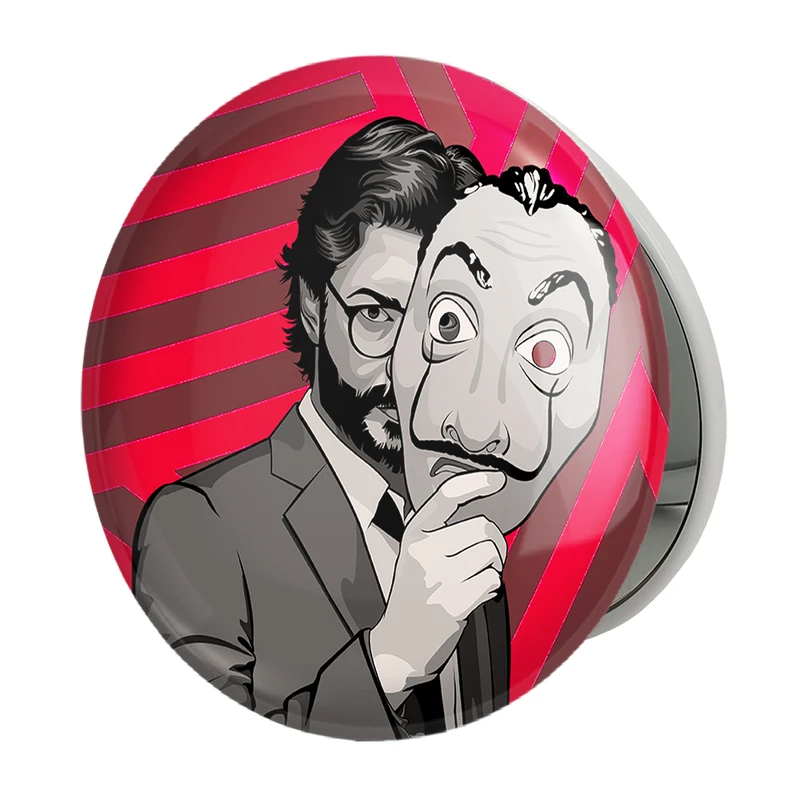 آینه جیبی خندالو طرح پروفسور سریال Money Heist مدل تاشو کد 3238 