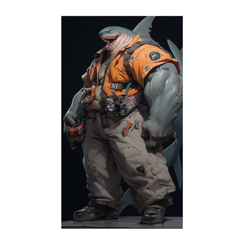 استیکر لپ تاپ و موبایل مدل سریال طرح شاه کوسه جوخه انتهار دی سی King Shark Suicide Squad DC کد 4566