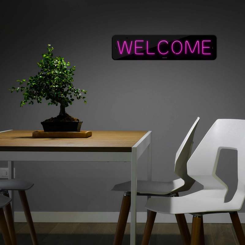 چراغ دیواری نئون دیزاین طرح Welcome-BL_PN