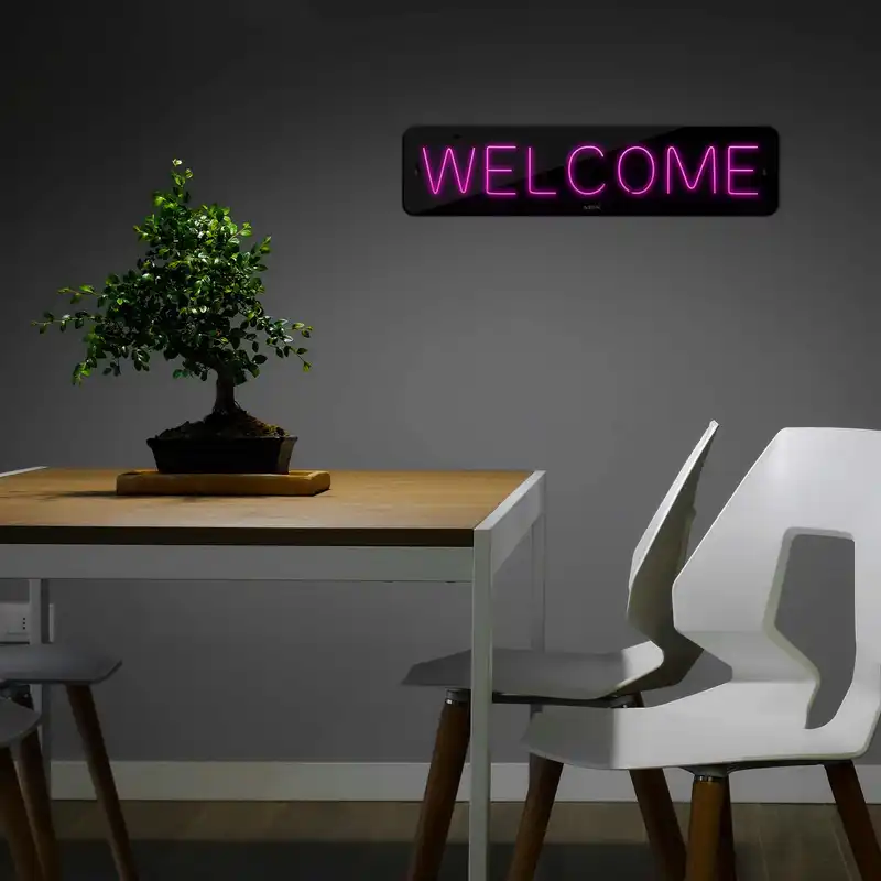 چراغ دیواری نئون دیزاین طرح Welcome-BL_PN