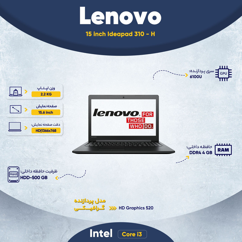 لپ تاپ 15 اینچی لنوو مدل Ideapad 310 - H لپ تاپ 15 اینچی لنوو مدل Ideapad 310 - H