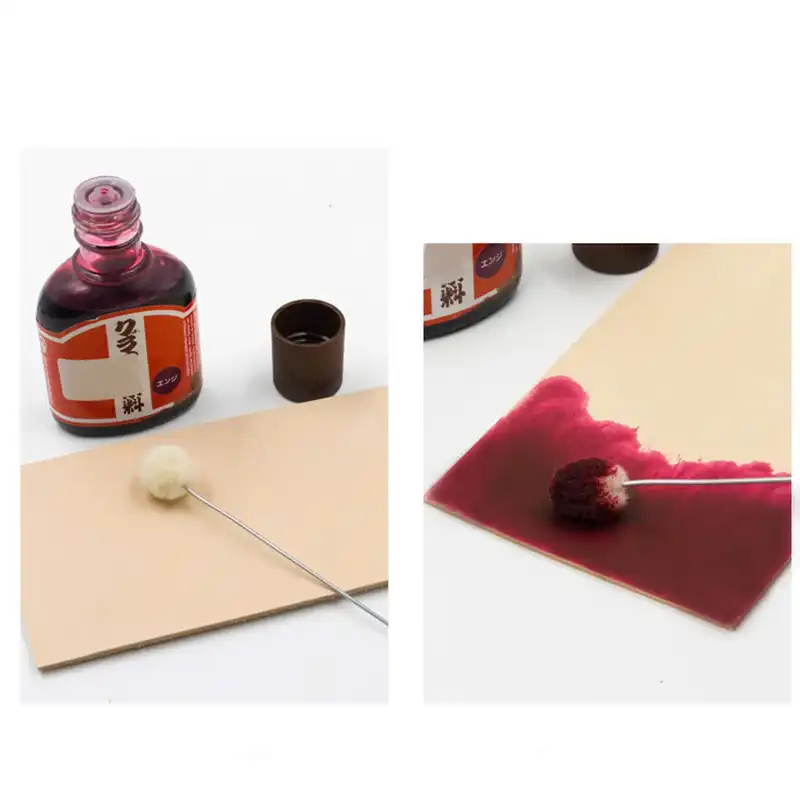 رنگ قرمز رویه چرم طبیعی مدل KPC-Red70ml حجم 70 میلی لیتر