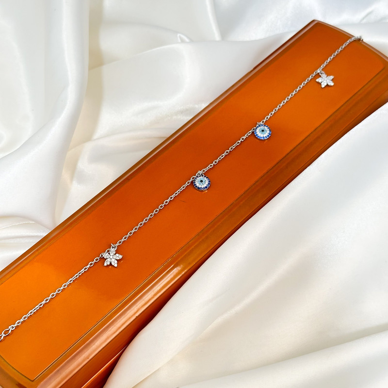 دستبند نقره زنانه مدل چشم نظر