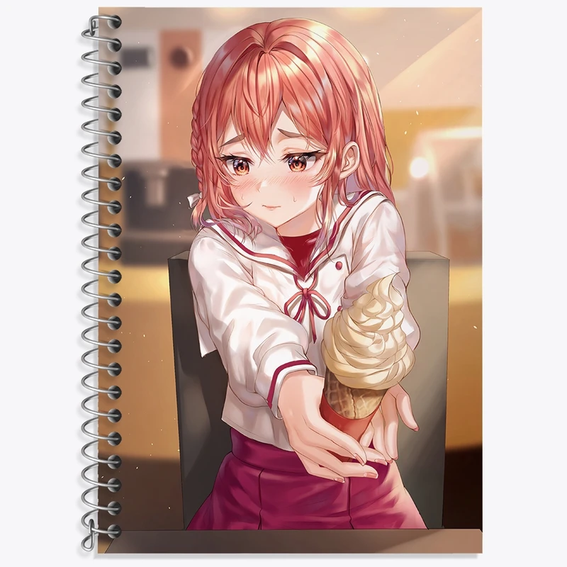 دفتر زبان 50 برگ خندالو مدل دو خط طرح سومی انیمه کانوجو اوکاری کد 34824