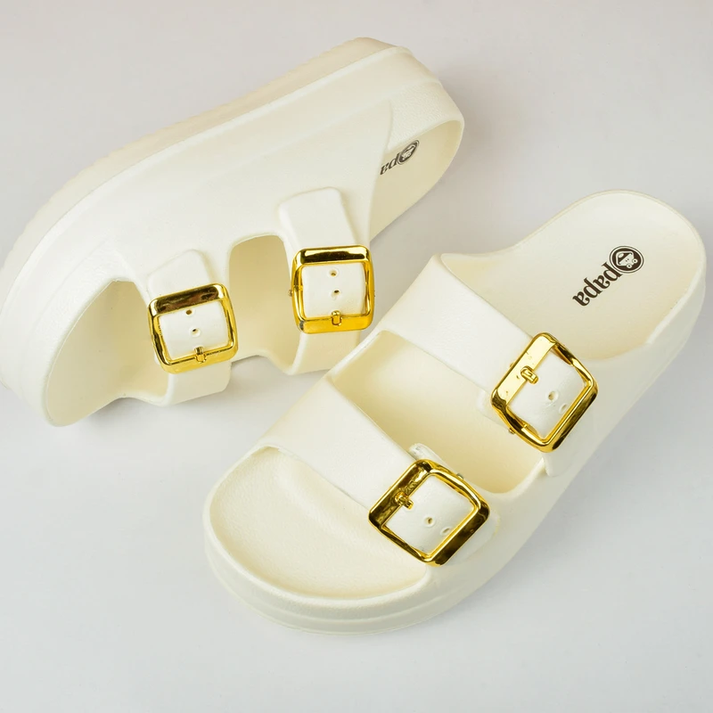 عکس شماره 27 : دمپایی زنانه پاپا مدل نقره کد 1662-cr